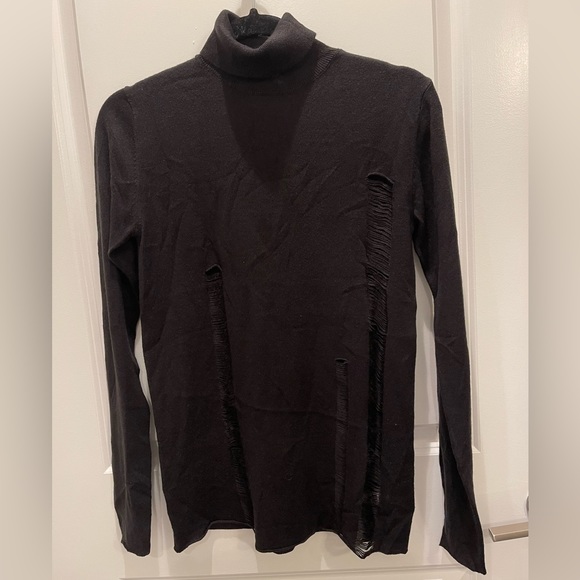 CHEAP MONDAY Distressed black turtleneck Size S/ fits Size 4 - Picture 3 of 10